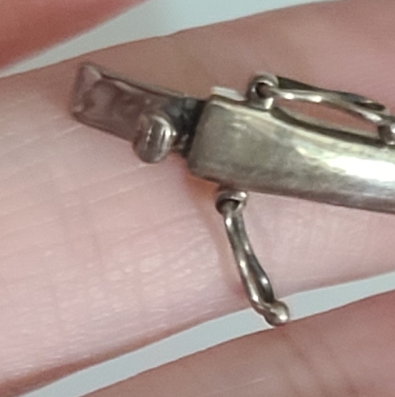 Vintage Sterling Silver Native Navajo Style Bear Claw Bracelet Turquoise 925 - Picture 9 of 12